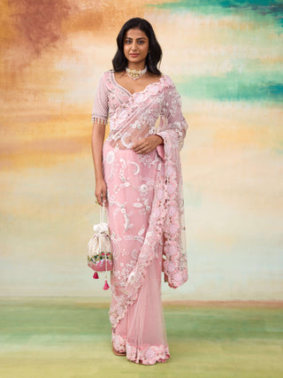 Elsa blossom pink sari and blouse