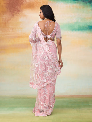 Elsa blossom pink sari and blouse