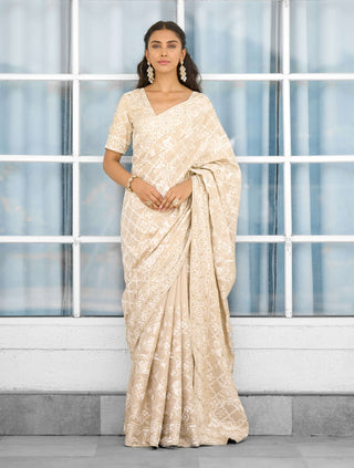 Honey drop embellished sari and blouse