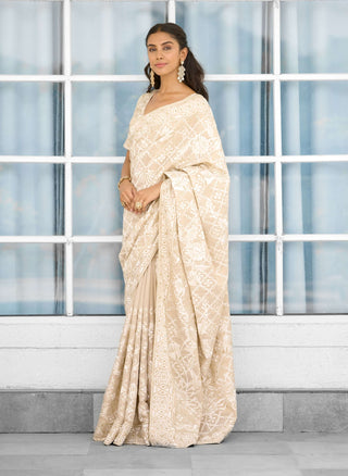 Honey drop embellished sari and blouse