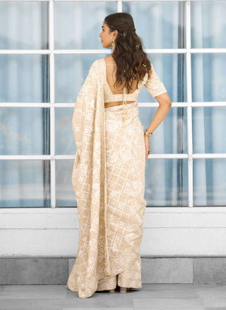 Honey drop embellished sari and blouse
