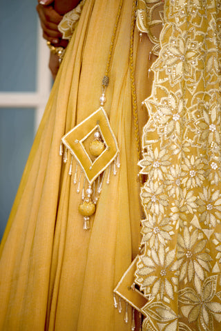 Marigold muse embellished lehenga sari and blouse