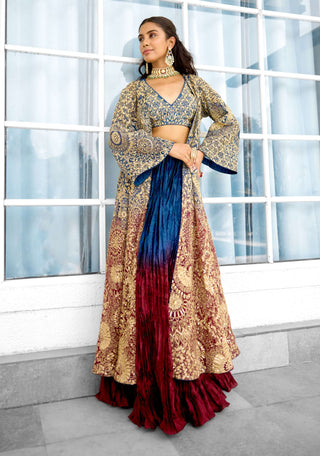 Scarlet desire cape and skirt set