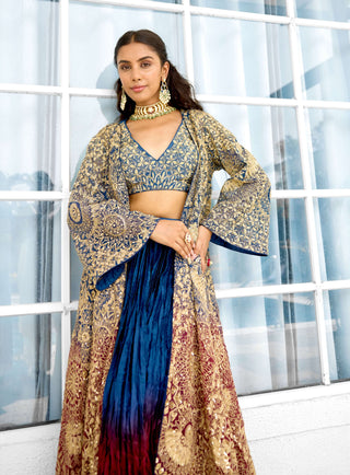 Scarlet desire cape and skirt set