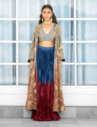 Scarlet desire cape and skirt set