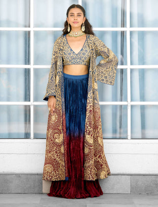 Scarlet desire cape and skirt set