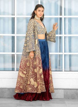 Scarlet desire cape and skirt set