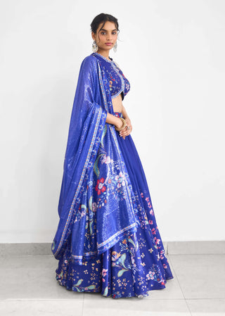 Peacock garden printed lehenga set