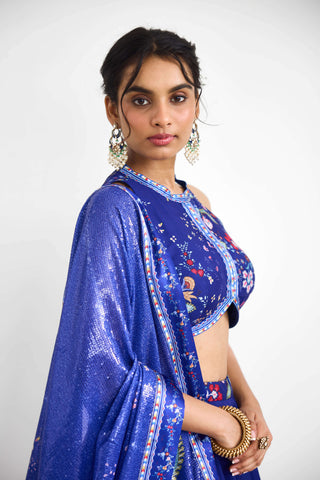 Peacock garden printed lehenga set