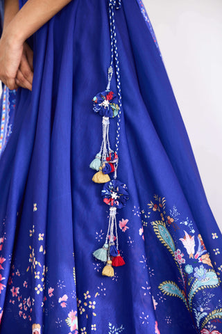 Peacock garden printed lehenga set
