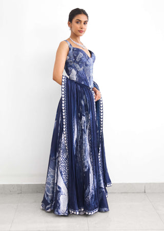 Swirl lehenga lehenga and corset set