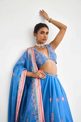 Blue haze printed lehenga set