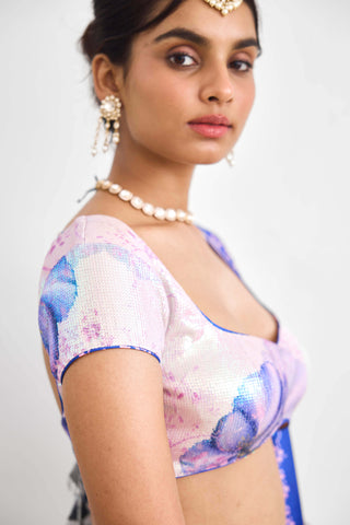 Lavender twilight sequence lehenga set