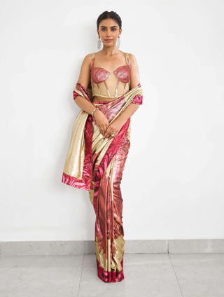 Golden hour sequence sari and blouse
