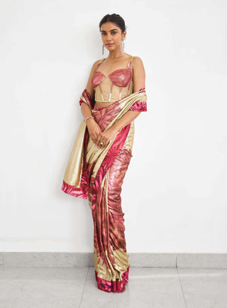 Golden hour sequence sari and blouse