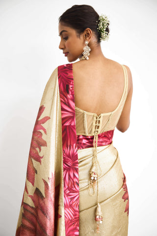 Golden hour sequence sari and blouse