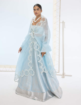 Aqua green liza lehenga set