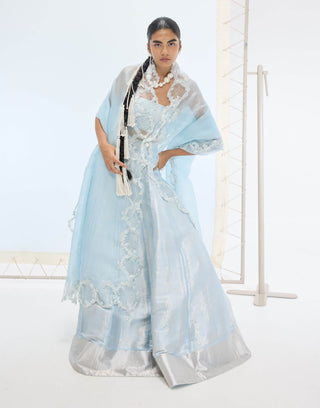 Aqua green liza lehenga set
