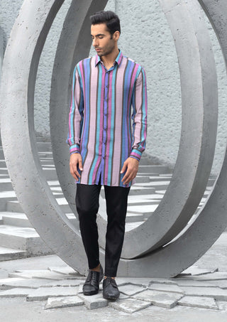 Chhavvi Aggarwal Men-Lavender Kurta With Pants-INDIASPOPUP.COM