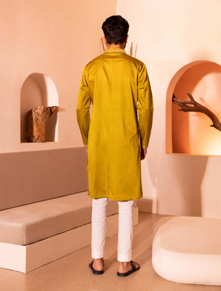Shreyansh Designs-Tan Yellow Faqat Kurta And Pants-INDIASPOPUP.COM