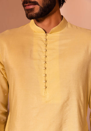 Shreyansh Designs-Pastel Yellow Kurta And Pants-INDIASPOPUP.COM