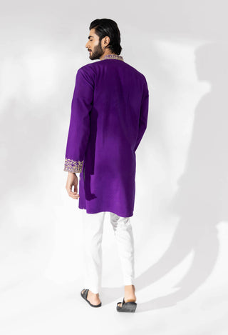 Shreyansh Designs-Purple Sifat Kurta And Pants-INDIASPOPUP.COM
