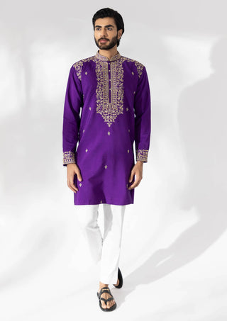 Shreyansh Designs-Purple Sifat Kurta And Pants-INDIASPOPUP.COM