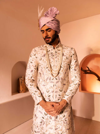 Shreyansh Designs-Off-White Janaab Sherwani Set-INDIASPOPUP.COM