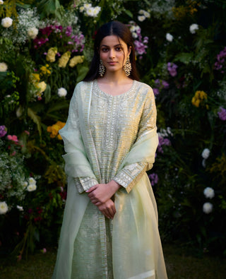 Mist Jade Green Kurta Set by Shyam Narayan Prasad, available on Indiaspopup.com