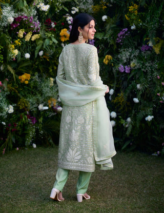 Mist Jade Green Kurta Set by Shyam Narayan Prasad, available on Indiaspopup.com