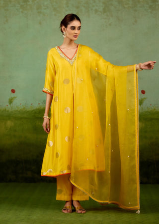 Vibrant yellow kurta set