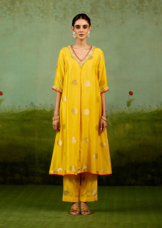 Vibrant yellow kurta set