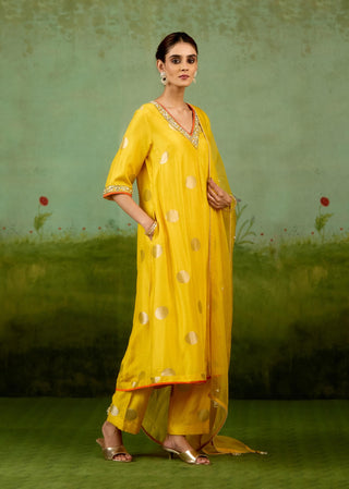Vibrant yellow kurta set