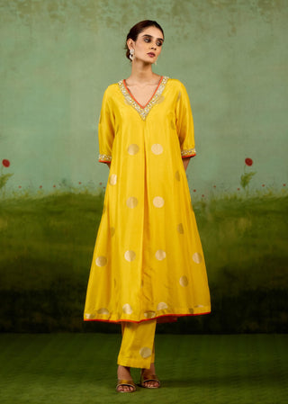 Vibrant yellow kurta set