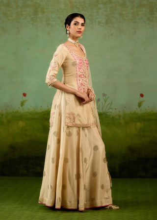 Ivory neutral kurta sharara set