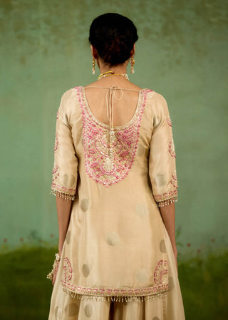 Ivory neutral kurta sharara set