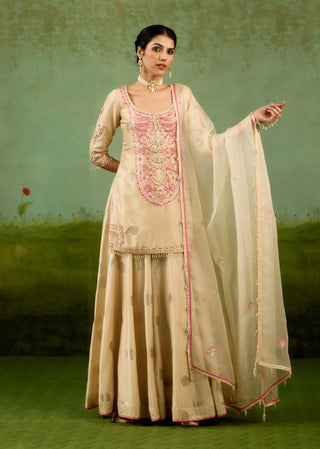 Ivory neutral kurta sharara set