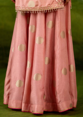 Coral pink kurta sharara set