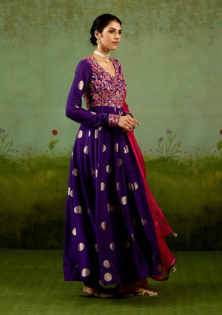 Heliotrope purple anarkali set
