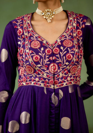 Heliotrope purple anarkali set