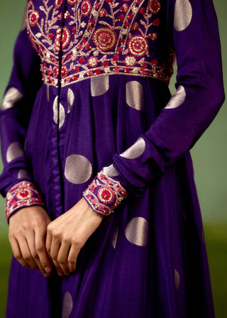 Heliotrope purple anarkali set