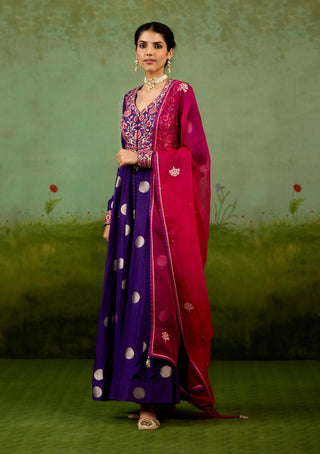 Heliotrope purple anarkali set