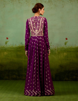 Wine purple anarkali set