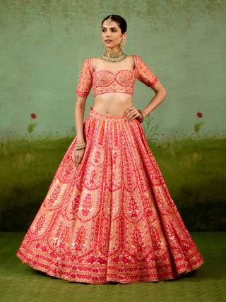 Sun orange lehenga set