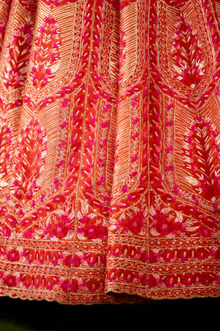 Sun orange lehenga set