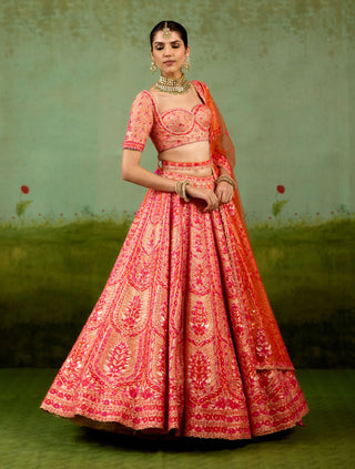 Sun orange lehenga set