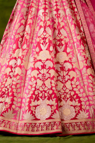 Pink multi-colour lehenga set