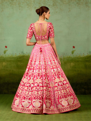 Pink multi-colour lehenga set