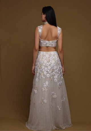 Shriya Som-Ivory Floral Skirt And Blouse-INDIASPOPUP.COM