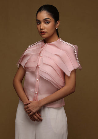 Shriya Som-Pink Ruffle Top-INDIASPOPUP.COM